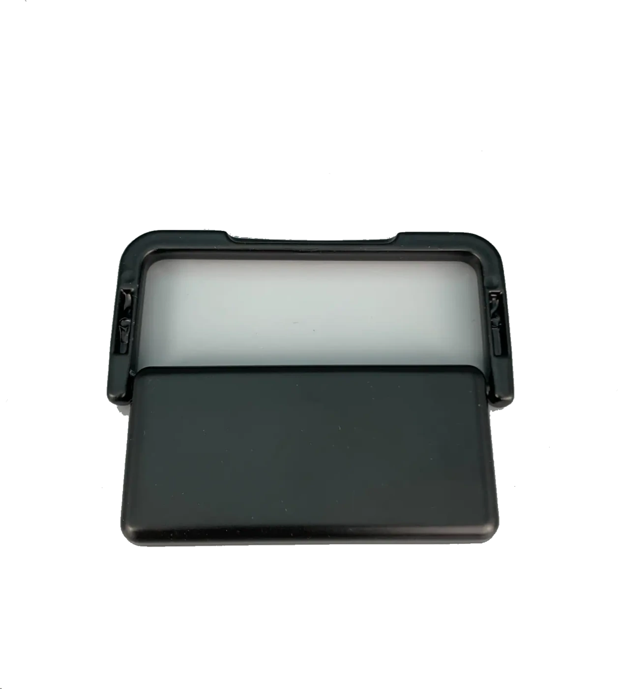 A matte black cabinet handle